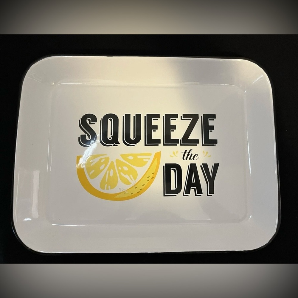 Lemon Tray SQUEEZE THE DAY Haynes Besco Enamel